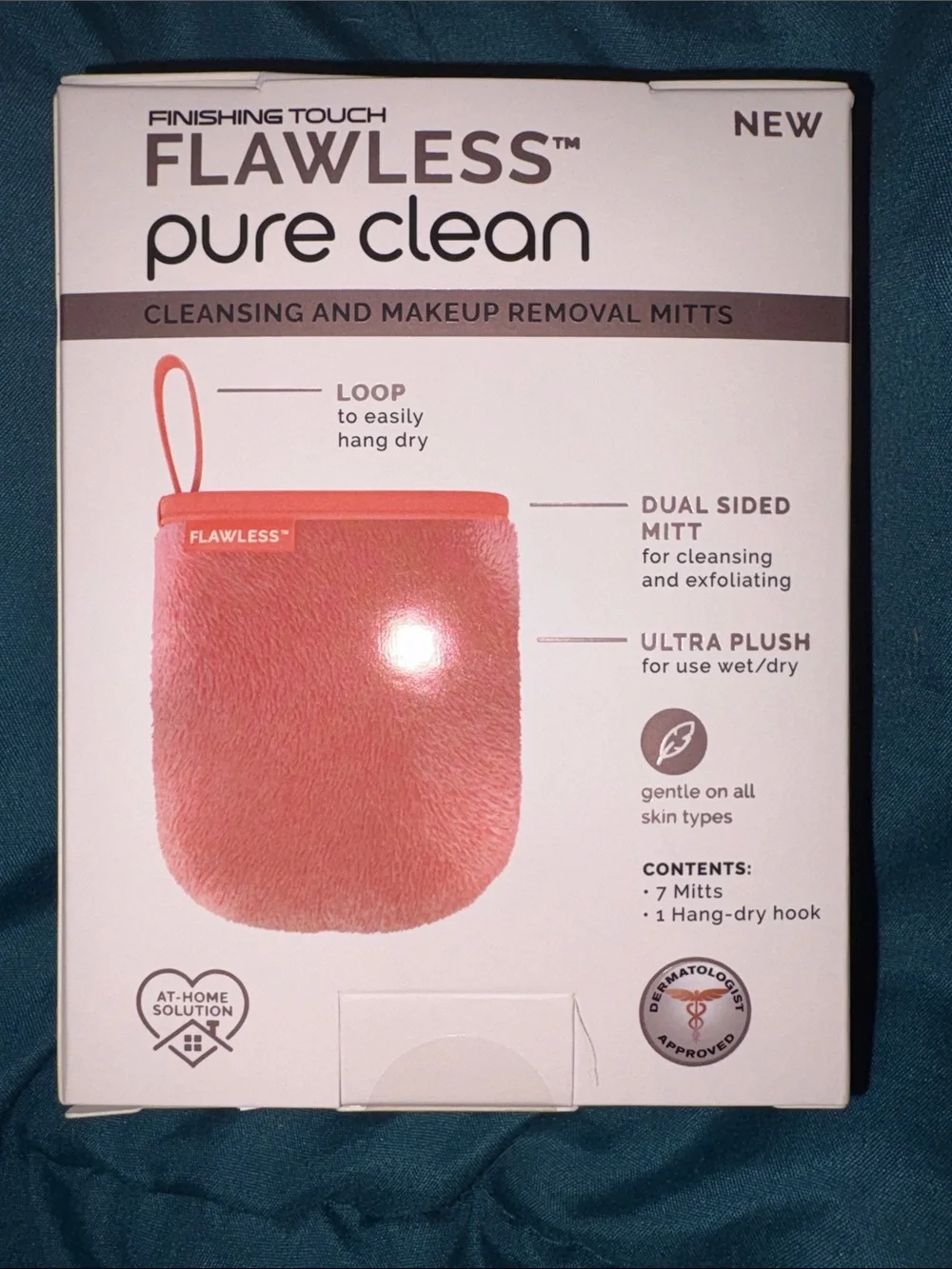 Finishing Touch Flawless Pure Clean Pink Cleansing & Makeup Removal Mitts